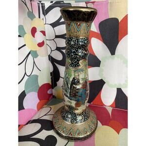SATSUMA, VINTAGE HAND PAINTED, CANDLE HOLDERS